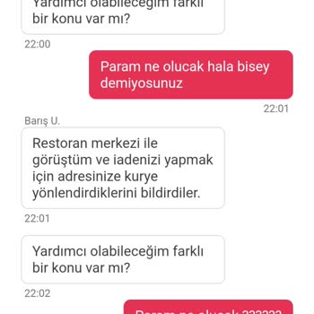 Yemeksepeti McDonald's Sipariş İadesi Yapılmadı