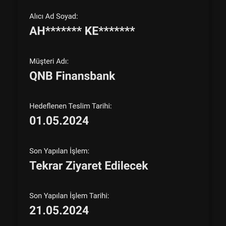 AGT Kurye (aynigunteslim.com) Mono Kartım 1 Aydır Gelmiyor
