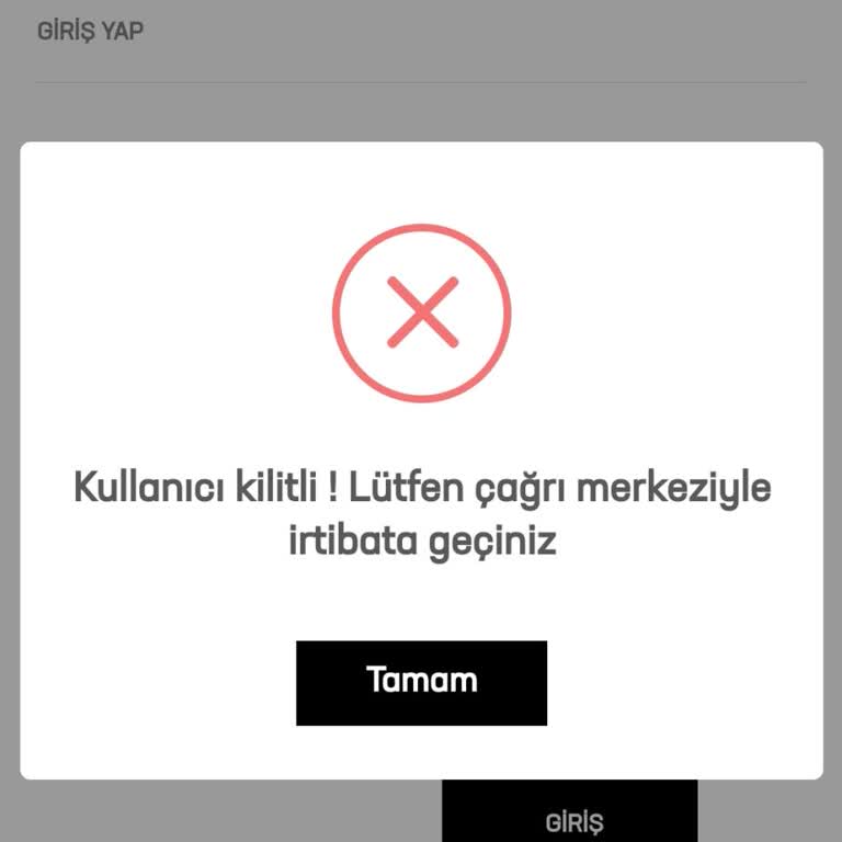 Passolig Passo Uygulaması Kullanıcı Kilitli Hatası