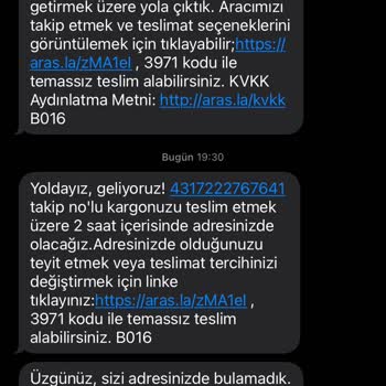 Aras Kargo Evde Olmamıza Rağmen Yoktunuz Diye Kargoyu Teslim Etmiyor