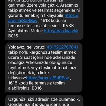 Aras Kargo Evde Olmamıza Rağmen Yoktunuz Diye Kargoyu Teslim Etmiyor