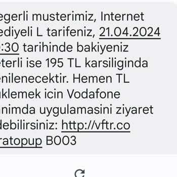 Vodafone Tarife Yenilenmemesi Ve Fazladan Ücret Kesmesi