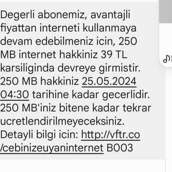 Vodafone Tarife Yenilenmemesi Ve Fazladan Ücret Kesmesi