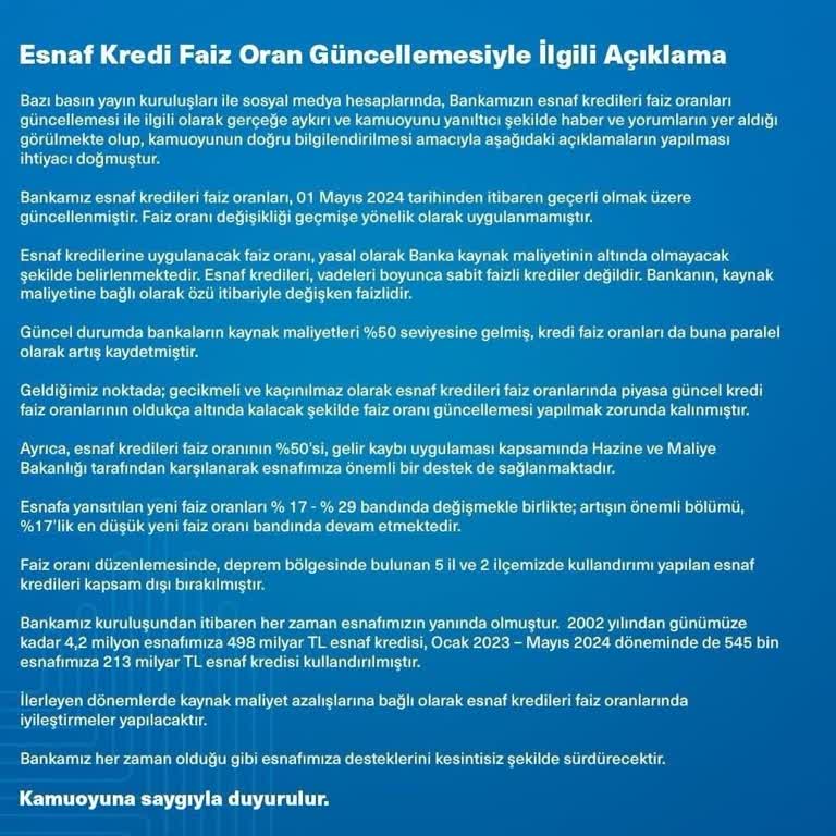 Halkbank Kredi Faiz Eklenmesi