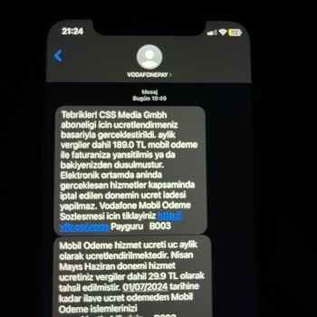 Vodafone Pay Den Ödenen Saçma Abonelik Ücreti Hakkında