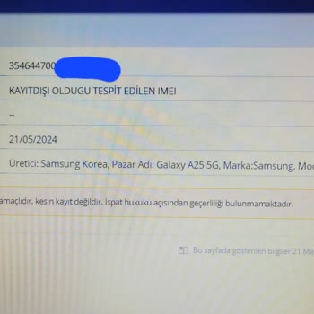 Samsung Telefon Kayıt Dışı IMEI