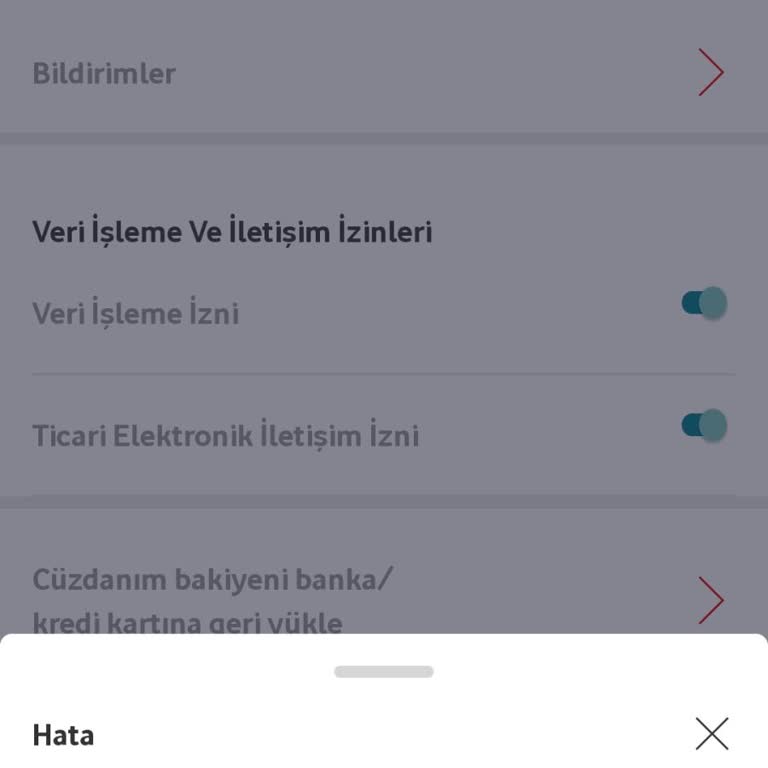 Vodafone Vodofonepay Cüzdan Bakiye Yükleyip Geri Çekilmesinde Sorun Yaşanması