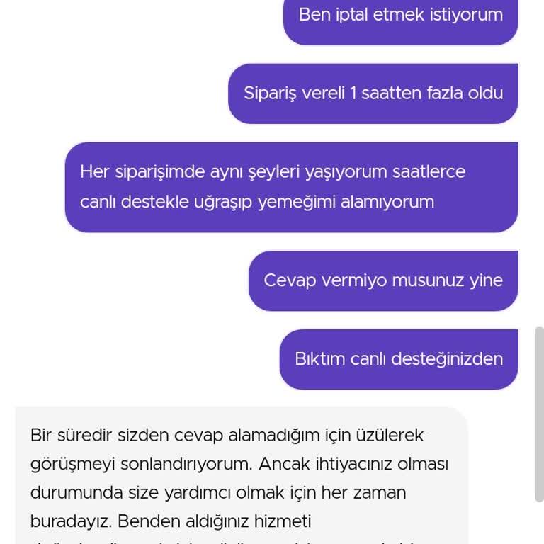 Getir Canlı Destek Mağduriyeti