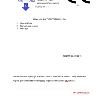 Vivense Mobilya Elemanın Yaptığı Asansör Hasarı