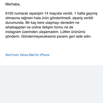 DharmaCaim Siparişim Gönderilmedi Ve İletişim Kurulamıyor