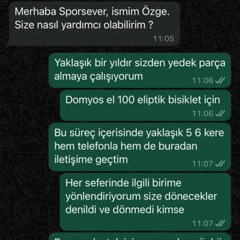 Decathlon 1 Senedir Yedek Parça Vermiyor.