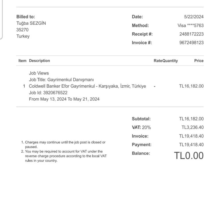 Linkedin Bilgim Dışında Kredi Kartımdan 20 Bin Lira Para Çekti