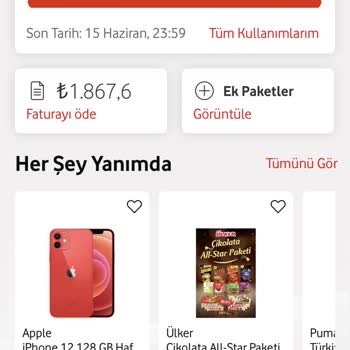 Vodafone Kademeli Aşım Yüksek Fatura