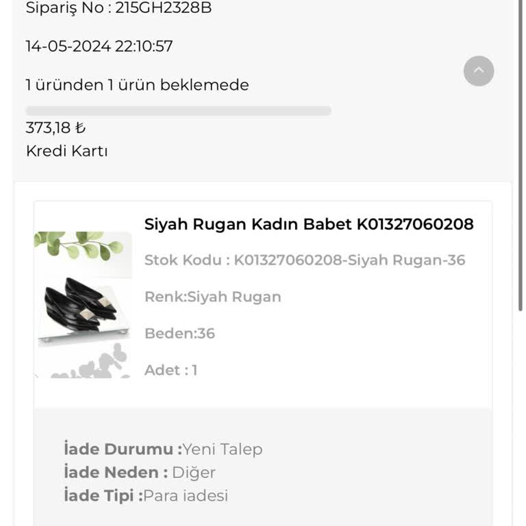 Bambi Ayakkabı Ayakkabı İadem Yapılmadı