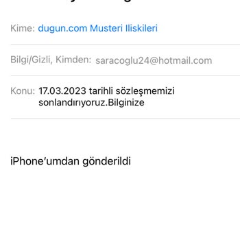 Dugun.com Hizmet Sözleşmesi Uzatma Problemi Ve Fatura Mağduriyeti