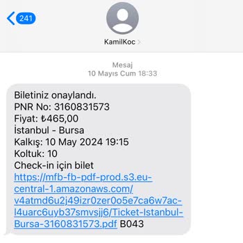 Kamil Koç Bilet İptal Etmeme