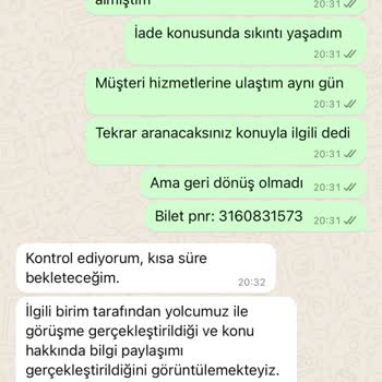 Kamil Koç Bilet İptal Etmeme