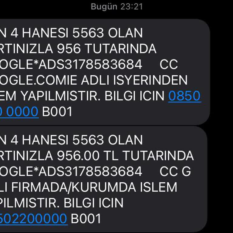 Ziraat Bankası Google Ads Bilgim Olmadan Kartımdan Para Kesti