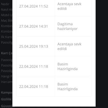 Passolig Aktif Bank Passo Kartımı Göndermiyor Kurye Hizmetinden Şikayetçiyim.