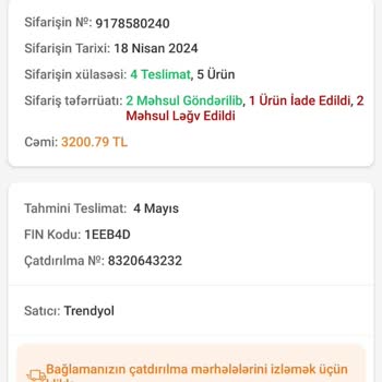 Trendyol Sipariş Gecikmesi Sorunu
