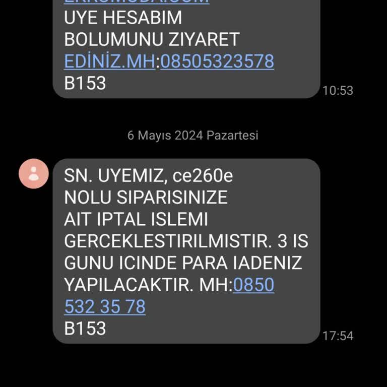 Ekrumoda.com Para İadesi Yapmıyorlar