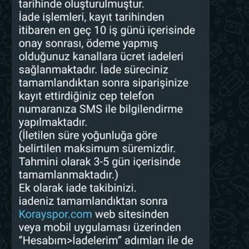 Koray Spor İade Ödemesi Yapmıyor