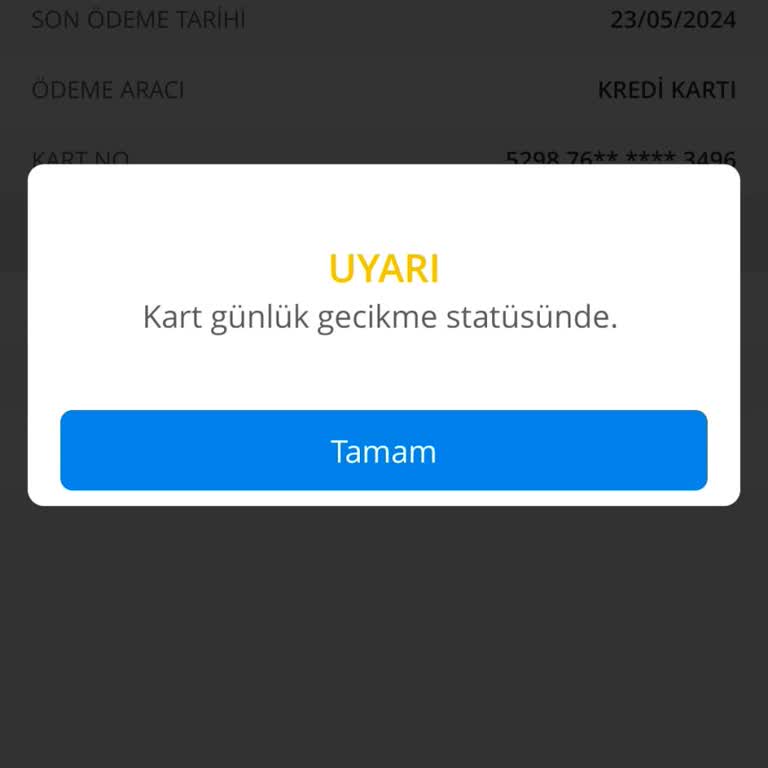Denizbank Kredi Kartım Günlük Gecikme Statüsü Diye Uyarı Veriyor