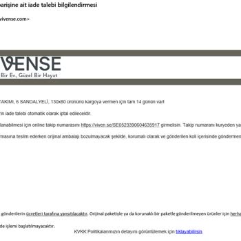 Vivense Garanti Süresince Hasarlı Ürün Desteğini 5 Aydır Yapmaması Hk.
