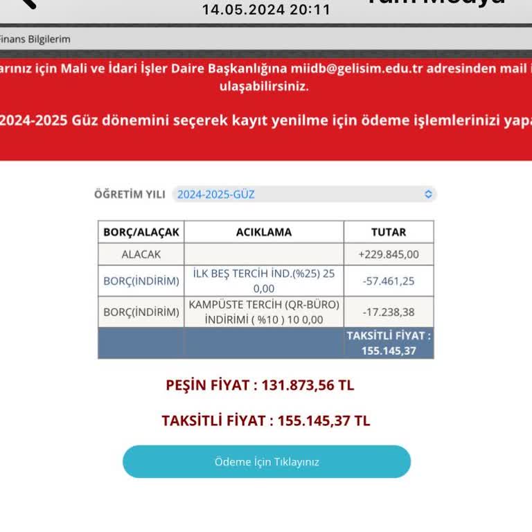 Gelişim Üniversitesi Fahiş Zam Oranları