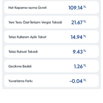 Turkcell 3 Sefer Alınan Hat Dondurma Ücreti 109.14 TL