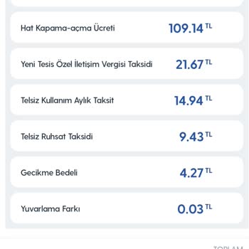Turkcell 3 Sefer Alınan Hat Dondurma Ücreti 109.14 TL