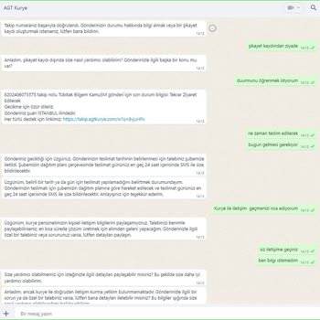 AGT Kurye Yanlış Ve Yetersiz Taşımacılık.