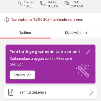Vodafone'UN Tarife Yenilemedeki Ücret Artışını Çok Fazla Buluyorum.