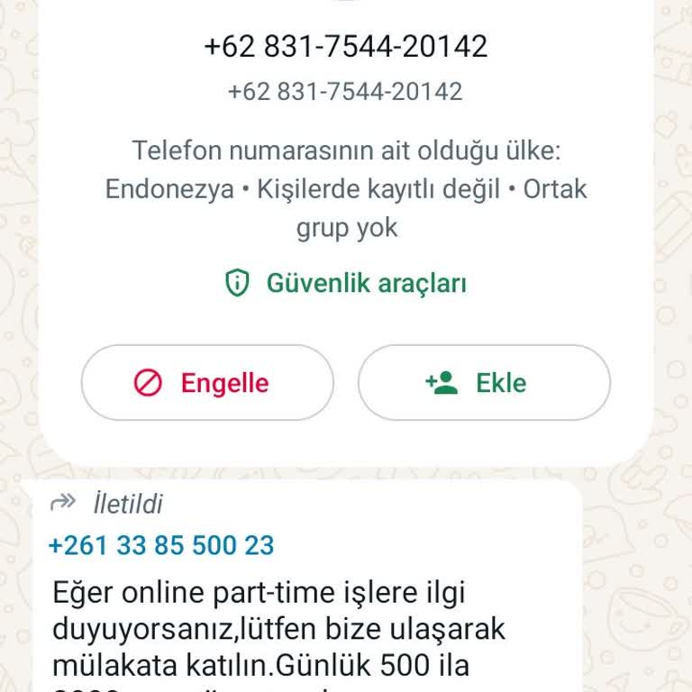 WhatsApp Şikayeti. Bilinmeyen Numaraların Mesaj Atması.
