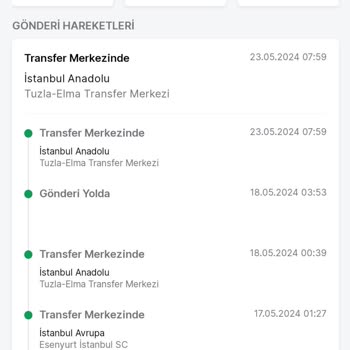 Trendyol Express Tuzla Elma Transfer Merkezi Gecikme
