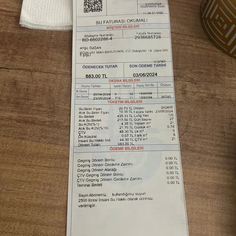 İSKİ Su Faturası