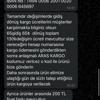 Nazliye İade Kabul Etmiyor Ve Değişim Kodu Vermiyor