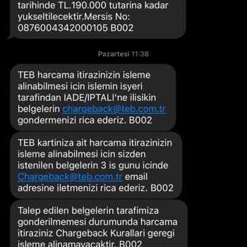 TEB Harcama İtirazı Mail Attım Ama İptal Ettiler