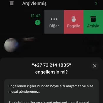 WhatsApp Mesajı +27 Kod Numaralı Kayıt Dışı Yabancı Numaradan Gelen
