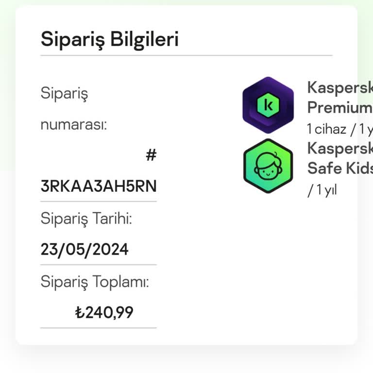 My Kaspersky Parayı Aldı Ancak Lisans Kodunu Göndermedi