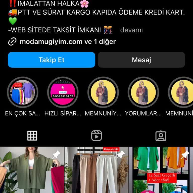 Modamu Giyim (Instagram) Ürünümü Anlaşmalı Kargo İle Gönderim Sağlayamadılar