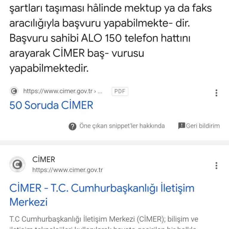 T. C. Cumhurbaşkanlığı CİMER'e Eskisi Gibi Ulaşalım