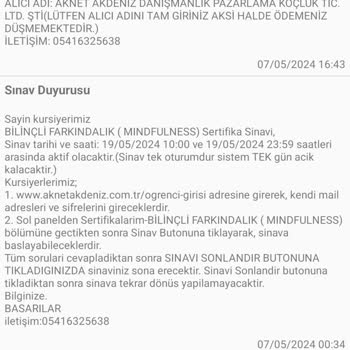 Aknet Akademi Akdeniz Eğitim Sertifikası