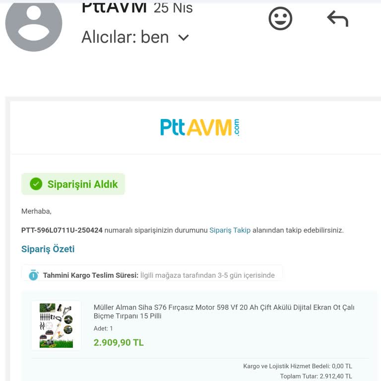 Epttavm Fatura Gönderimi Yapmadı