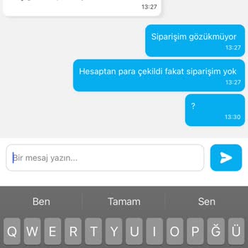 Tıkla Gelsin Para Çekimi Ve Siparişin Oluşturulmaması