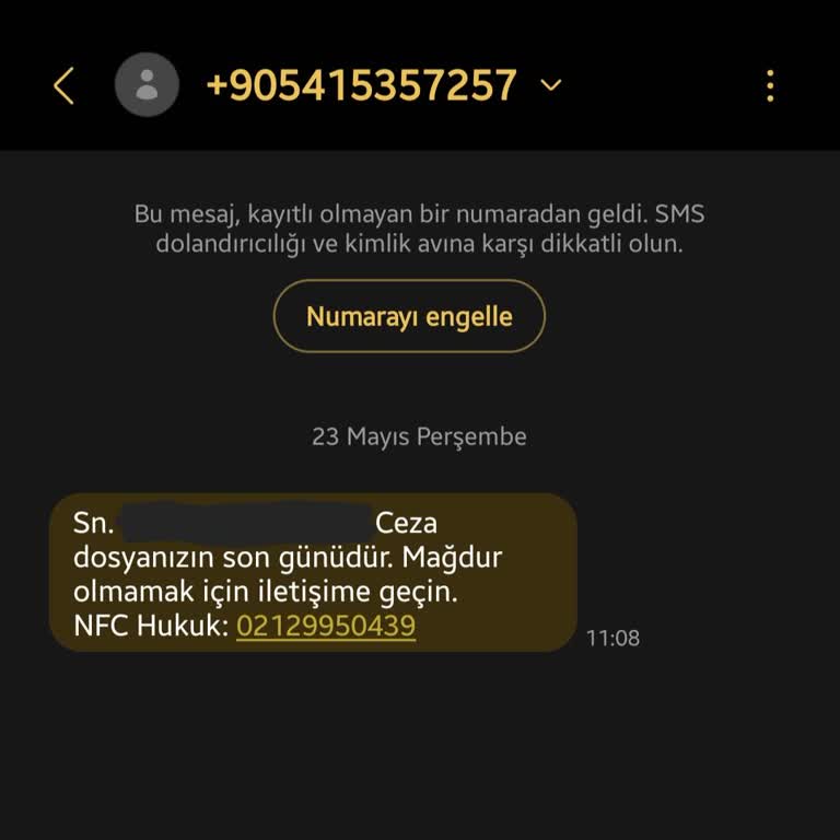 NFC Hukuk (SMS) Haksız Dava İddiasıyla Rahatsızlık Veren Mesajlar