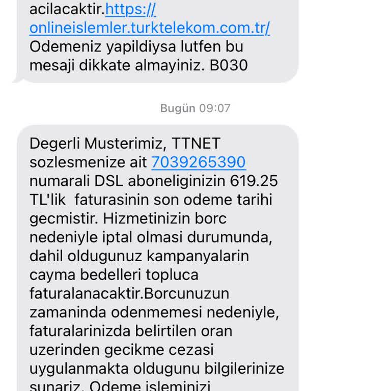 Türk Telekom Bilgim Dışında Taahhüt Süresini Uzatmış İptal Edemiyorum