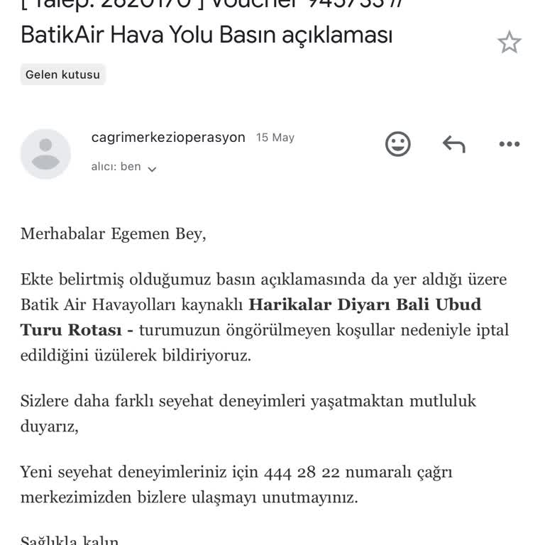 Setur Turizm Yurt Dışı Tur İptali