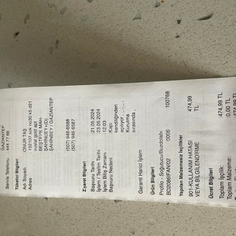 Profilo XXL Buzdolabı Servis