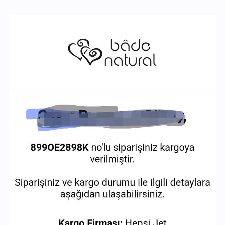 Bade Natural Siparişinin Teslim Edilmemesi Ve Firmaya Ulaşılamaması